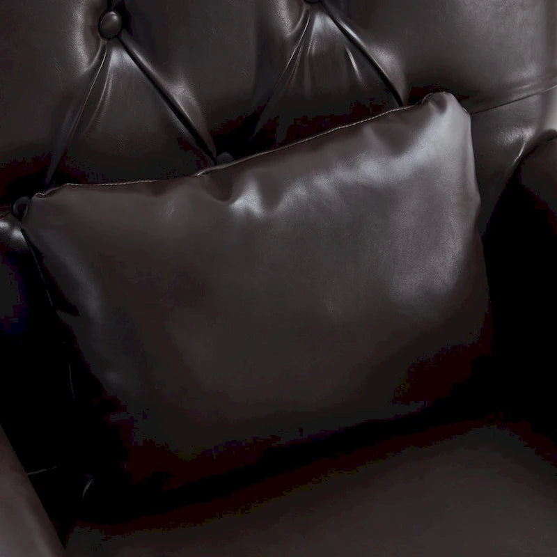 Sillón decorativo tapizado con botones y almohada lumbar | Azul lago / Gris / Beige / Marrón | Un asiento