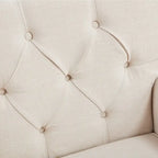 Sillón decorativo tapizado con botones y almohada lumbar | Azul lago / Gris / Beige / Marrón | Un asiento