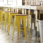 Taburete de bar sin respaldo apilable multicolor, interior/exterior, asiento individual