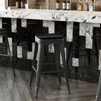 Taburete de bar sin respaldo apilable multicolor, interior/exterior, asiento individual