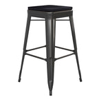 Taburete de bar sin respaldo apilable multicolor, interior/exterior, asiento individual