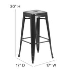 Taburete de bar sin respaldo apilable multicolor, interior/exterior, asiento individual