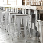 Taburete de bar sin respaldo apilable multicolor, interior/exterior, asiento individual
