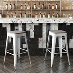 Taburete de bar sin respaldo apilable multicolor, interior/exterior, asiento individual