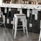 Taburete de bar sin respaldo apilable multicolor, interior/exterior, asiento individual