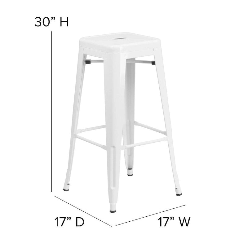 Taburete de bar sin respaldo apilable multicolor, interior/exterior, asiento individual