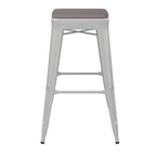 Taburete de bar sin respaldo apilable multicolor, interior/exterior, asiento individual