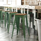 Taburete de bar sin respaldo apilable multicolor, interior/exterior, asiento individual