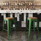 Taburete de bar sin respaldo apilable multicolor, interior/exterior, asiento individual