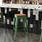 Taburete de bar sin respaldo apilable multicolor, interior/exterior, asiento individual