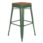 Taburete de bar sin respaldo apilable multicolor, interior/exterior, asiento individual