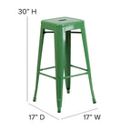 Taburete de bar sin respaldo apilable multicolor, interior/exterior, asiento individual
