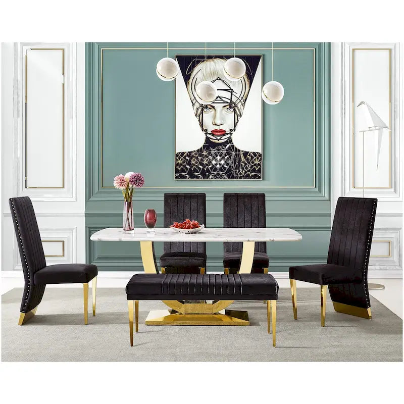 Sillas de comedor modernas de respaldo alto multicolor con tachuelas - Juego de 2