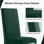 Sillas de comedor modernas de respaldo alto multicolor con tachuelas - Juego de 2