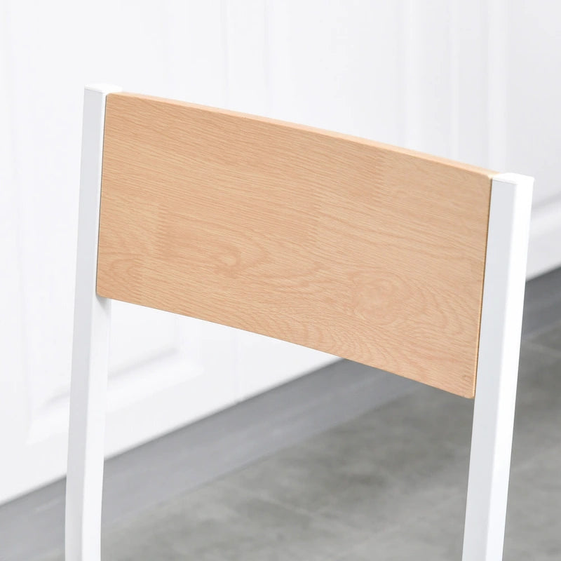 Juego de mesa de comedor cuadrada blanca de 3 piezas para 2