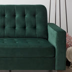 Sofá tapizado con brazos cuadrados - Óxido / Carbón / Azul marino / Gris / Negro / Verde / Camel sintético, 3 plazas