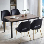 Silla de comedor Velvet Hollow-Back, juego de 4 – Beige / Azul oscuro / Negro / Verde oscuro / Gris / Rosa