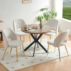 Silla de comedor Velvet Hollow-Back, juego de 4 – Beige / Azul oscuro / Negro / Verde oscuro / Gris / Rosa