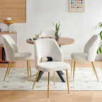 Silla de comedor Velvet Hollow-Back, juego de 4 – Beige / Azul oscuro / Negro / Verde oscuro / Gris / Rosa