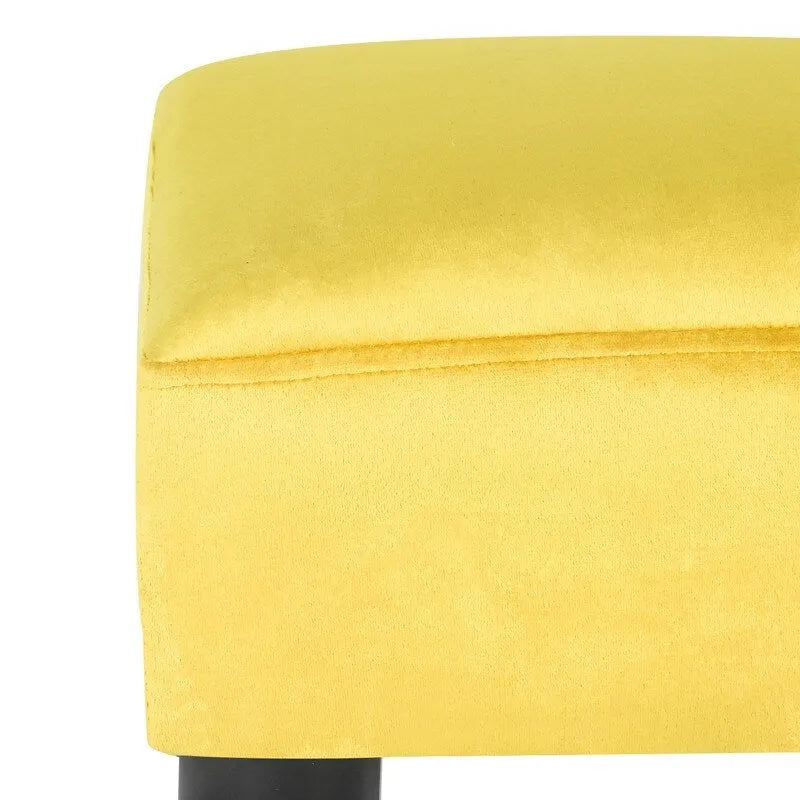 Puf otomano cuadrado de piel sintética – Azul pavo real / Amarillo / Multicolor – Asiento individual