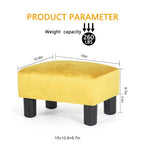 Puf otomano cuadrado de piel sintética – Azul pavo real / Amarillo / Multicolor – Asiento individual