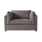 Sillón acurrucador de respaldo de almohada de gran tamaño en gris carbón/azul marino con otomana, para 1 o 2 personas
