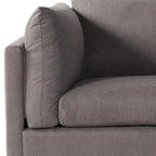 Sillón acurrucador de respaldo de almohada de gran tamaño en gris carbón/azul marino con otomana, para 1 o 2 personas