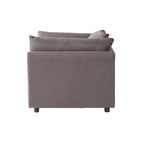 Sillón acurrucador de respaldo de almohada de gran tamaño en gris carbón/azul marino con otomana, para 1 o 2 personas