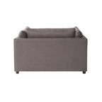 Sillón acurrucador de respaldo de almohada de gran tamaño en gris carbón/azul marino con otomana, para 1 o 2 personas
