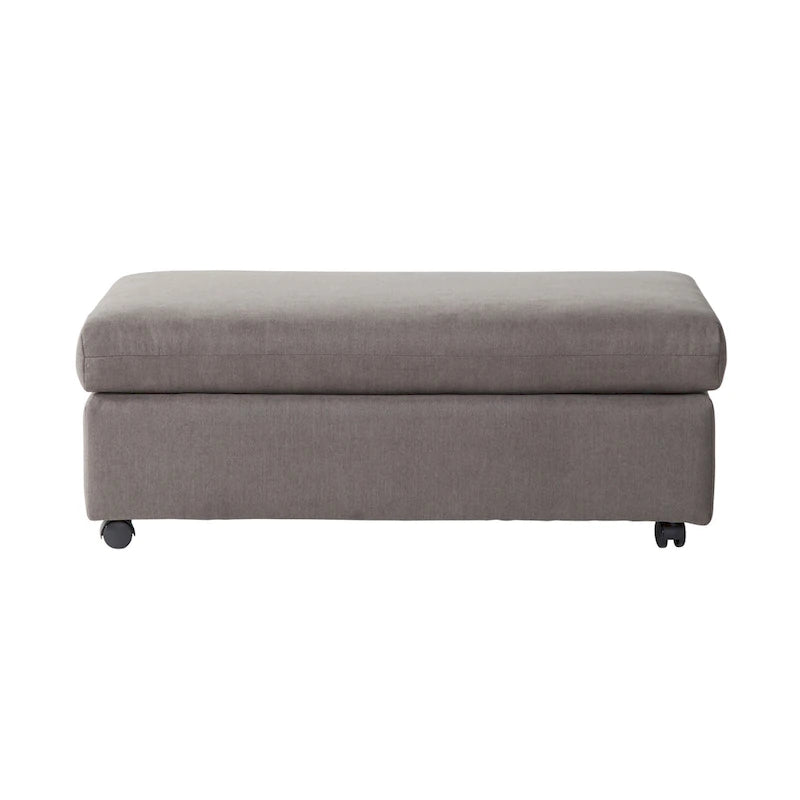 Sillón acurrucador de respaldo de almohada de gran tamaño en gris carbón/azul marino con otomana, para 1 o 2 personas