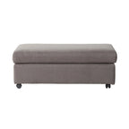 Sillón acurrucador de respaldo de almohada de gran tamaño en gris carbón/azul marino con otomana, para 1 o 2 personas