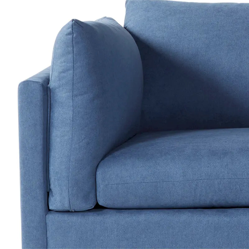 Sillón acurrucador de respaldo de almohada de gran tamaño en gris carbón/azul marino con otomana, para 1 o 2 personas