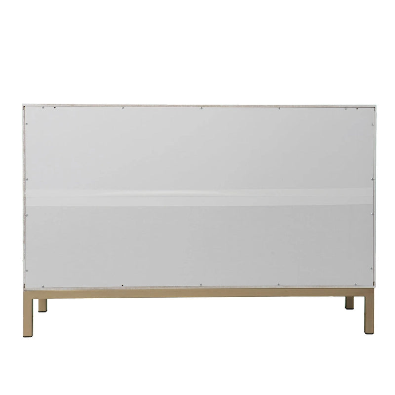 Mueble auxiliar de 2 puertas blanco/negro con herrajes dorados, montaje por 1 persona