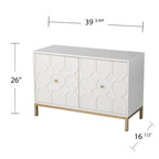 Mueble auxiliar de 2 puertas blanco/negro con herrajes dorados, montaje por 1 persona