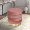 Puf otomano redondo de terciopelo para 1 persona – rosa, gris, naranja, negro (terciopelo y terciopelo de oso)