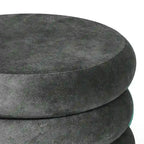 Puf otomano redondo de terciopelo para 1 persona – rosa, gris, naranja, negro (terciopelo y terciopelo de oso)