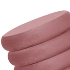 Puf otomano redondo de terciopelo para 1 persona – rosa, gris, naranja, negro (terciopelo y terciopelo de oso)