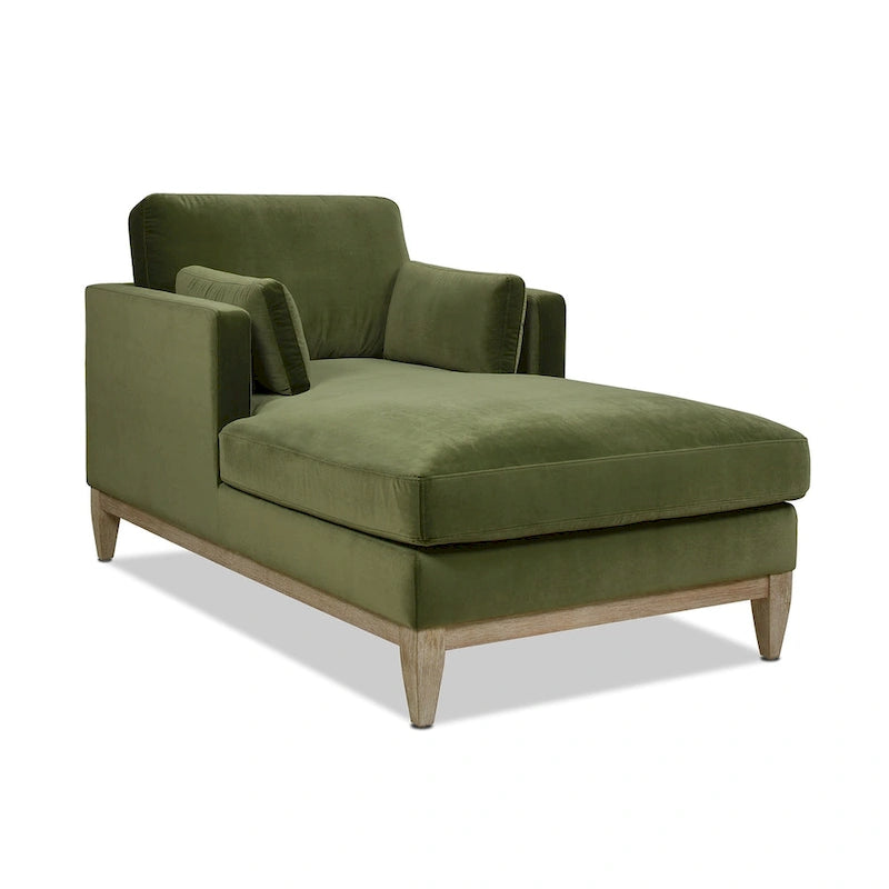 Diván de terciopelo de alto rendimiento verde oliva / beige francés / marrón oscuro, 1 asiento