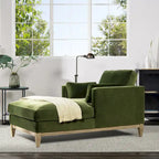 Diván de terciopelo de alto rendimiento verde oliva / beige francés / marrón oscuro, 1 asiento