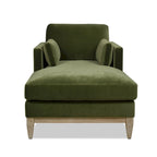 Diván de terciopelo de alto rendimiento verde oliva / beige francés / marrón oscuro, 1 asiento