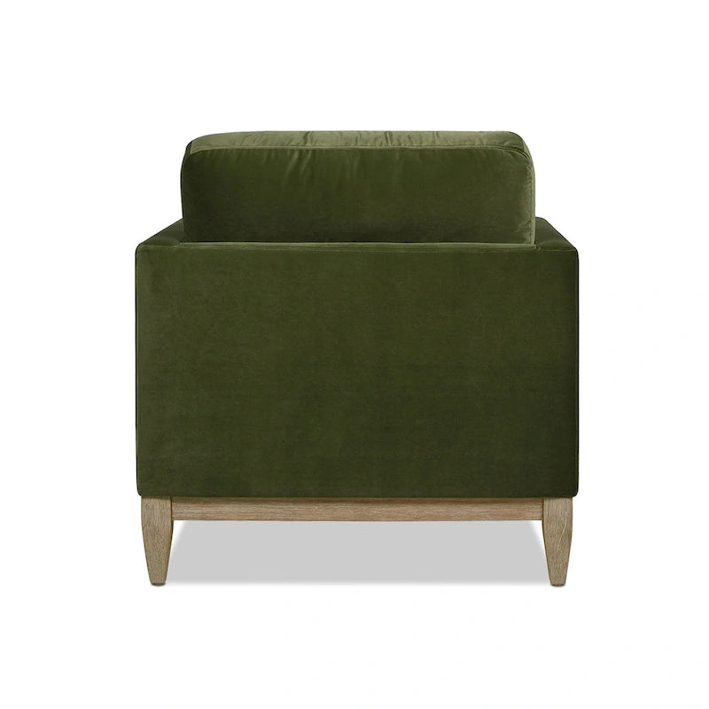 Diván de terciopelo de alto rendimiento verde oliva / beige francés / marrón oscuro, 1 asiento
