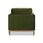 Diván de terciopelo de alto rendimiento verde oliva / beige francés / marrón oscuro, 1 asiento
