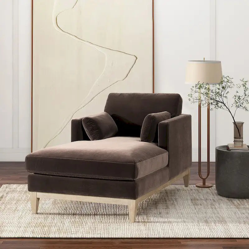 Diván de terciopelo de alto rendimiento verde oliva / beige francés / marrón oscuro, 1 asiento