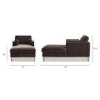 Diván de terciopelo de alto rendimiento verde oliva / beige francés / marrón oscuro, 1 asiento