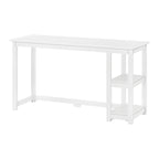 Escritorio de madera natural / blanco / gris / arcilla con 2 estantes, individual, 120-140 cm