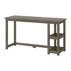 Escritorio de madera natural / blanco / gris / arcilla con 2 estantes, individual, 120-140 cm
