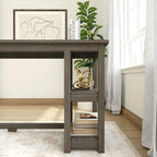 Escritorio de madera natural / blanco / gris / arcilla con 2 estantes, individual, 120-140 cm