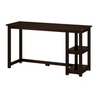 Escritorio de madera natural / blanco / gris / arcilla con 2 estantes, individual, 120-140 cm