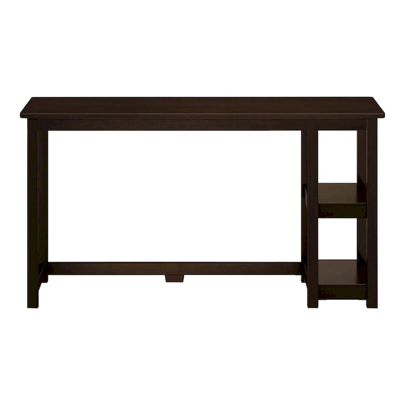Escritorio de madera natural / blanco / gris / arcilla con 2 estantes, individual, 120-140 cm