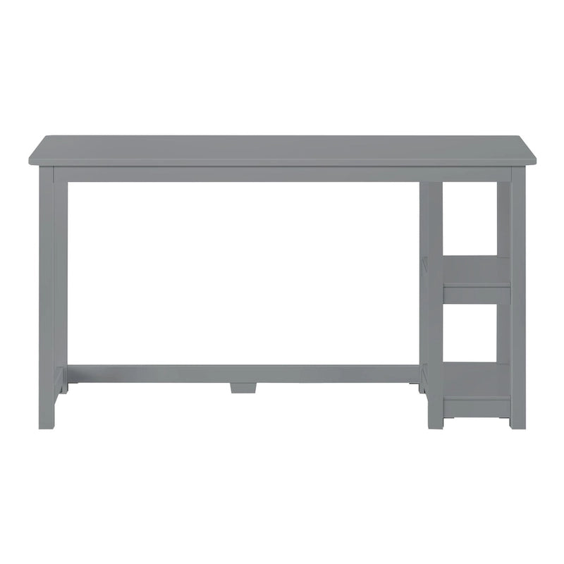Escritorio de madera natural / blanco / gris / arcilla con 2 estantes, individual, 120-140 cm